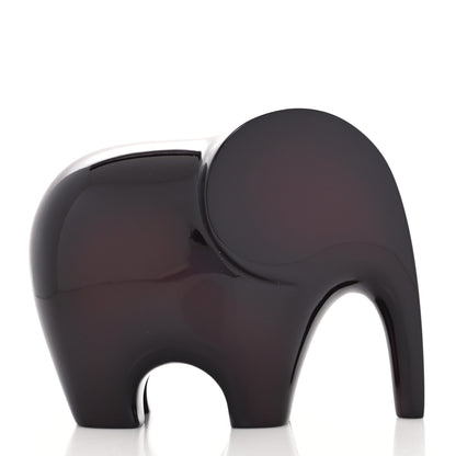 Hermes Lacquered Wood Elephant Lao Paperweight Aubergine 4 of 8