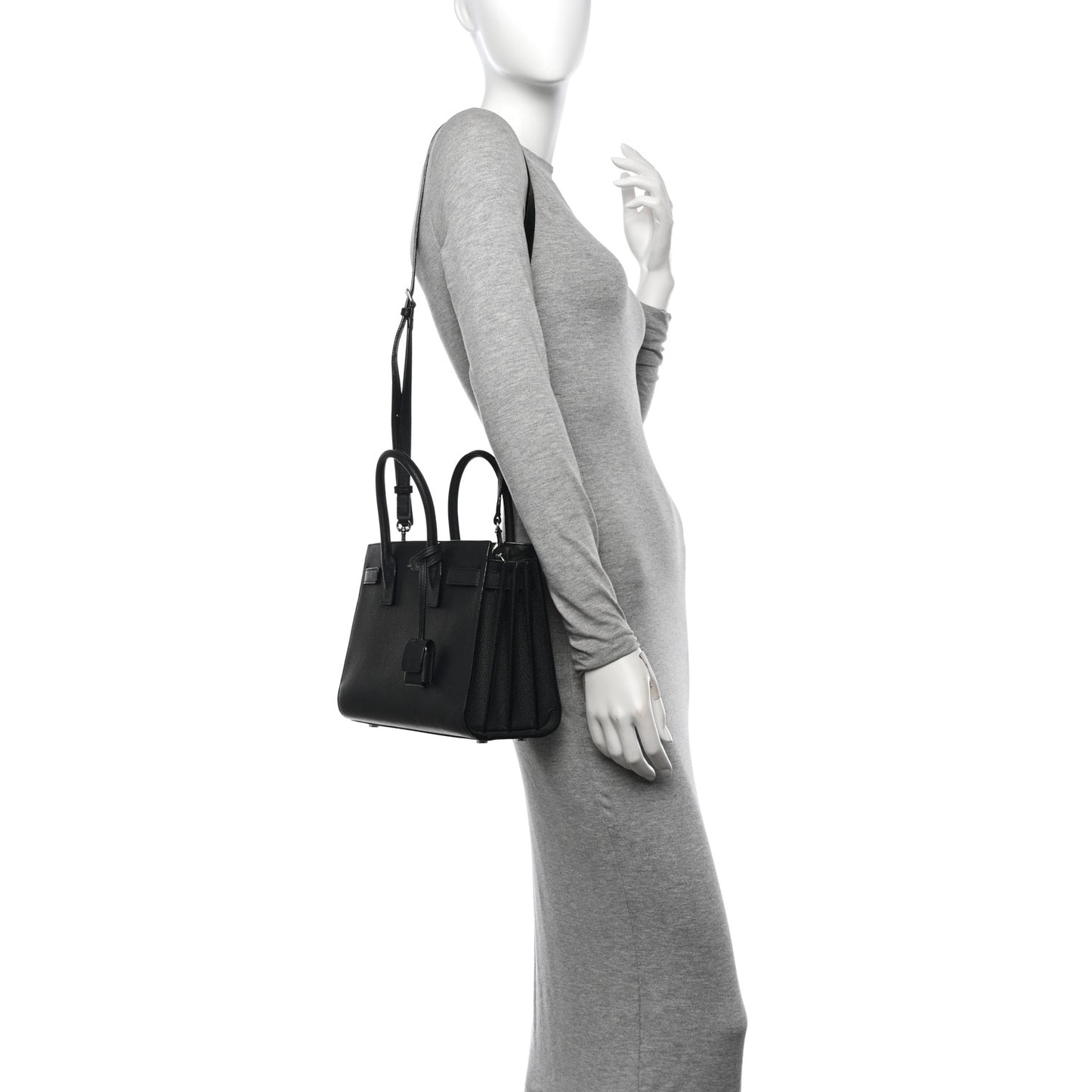 Grained Calfskin Baby Sac De Jour Black