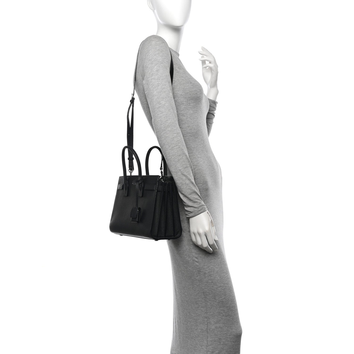 Saint Laurent Grained Calfskin Baby Sac De Jour Black 2 of 11