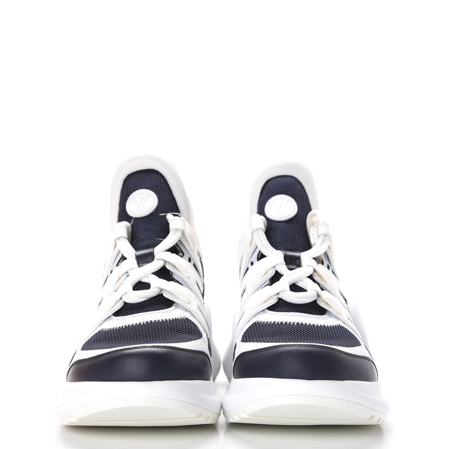Calfskin Technical Nylon LV Archlight Sneakers 39 Marine
