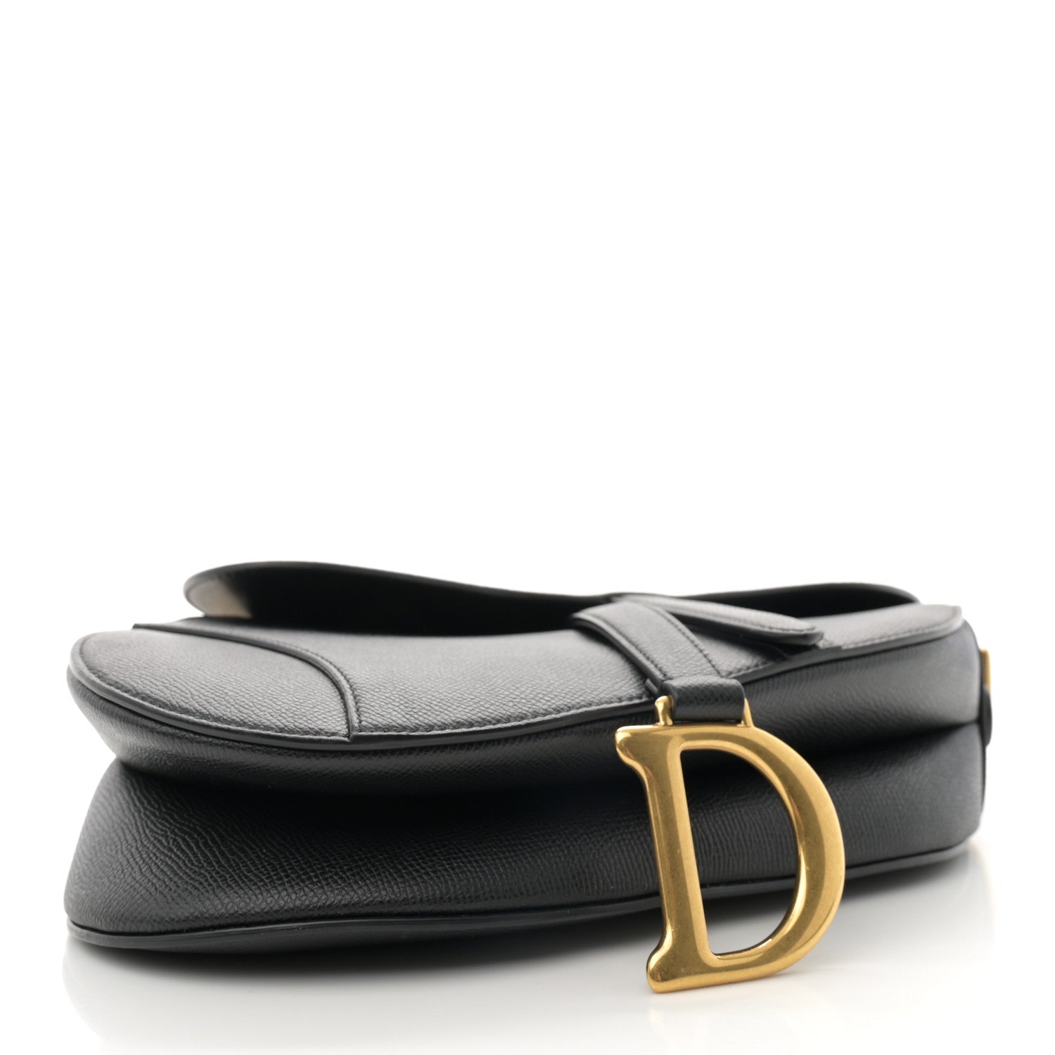 Christian Dior Grained Calfskin Saddle Bag Black 4 of 11