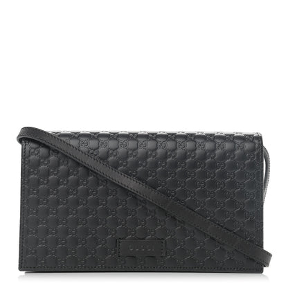 Gucci Microguccissima Crossbody Wallet Black 1 of 10