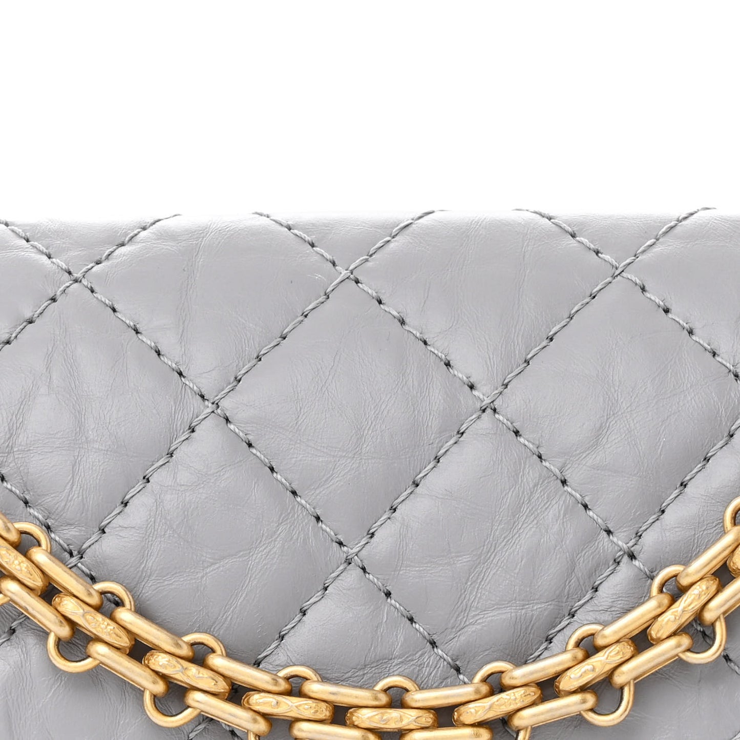 Aged Calfskin Quilted 2.55 Reissue Mini Flap Grey