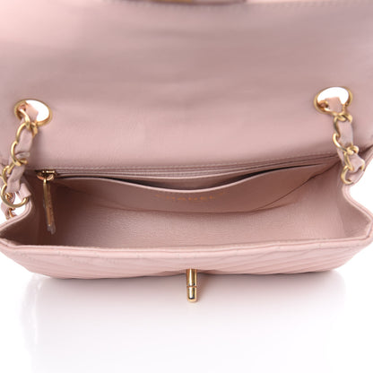 Chanel Calfskin Chevron Quilted Mini Rectangular Flap Light Pink 5 of 12