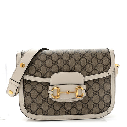 Gucci GG Supreme Monogram Horsebit 1955 Shoulder Bag Beige Mystic White 1 of 13
