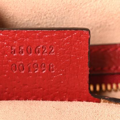 Gucci GG Supreme Monogram Flora Web Small Ophidia Top Handle Shoulder Bag Hibiscus Red 7 of 10