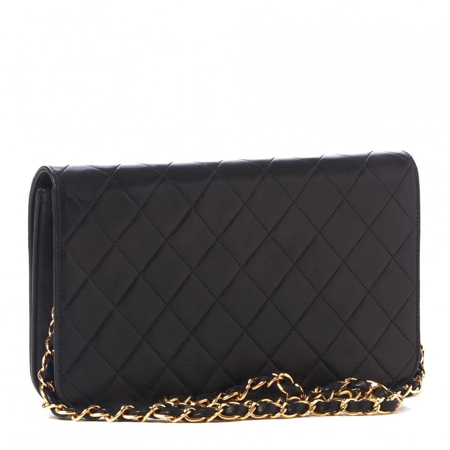 Lambskin Quilted Small Single Flap Black