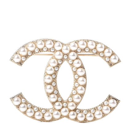 Chanel Pearl CC Brooch Gold 1 of 5