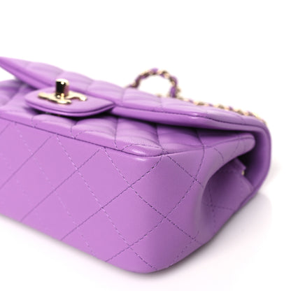 Chanel Lambskin Quilted Mini Rectangular Flap Purple 9 of 10
