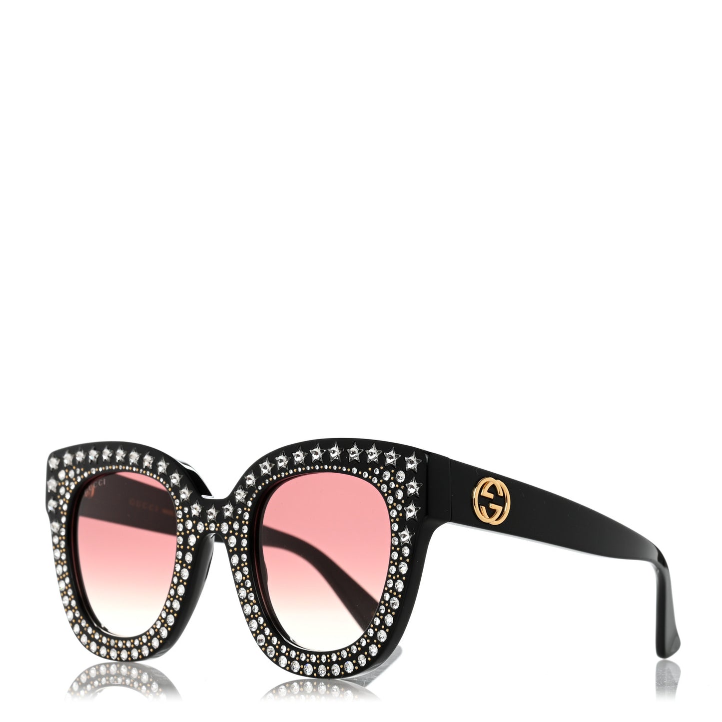 Acetate Stars Cat Eye Sunglasses GG0116S Black