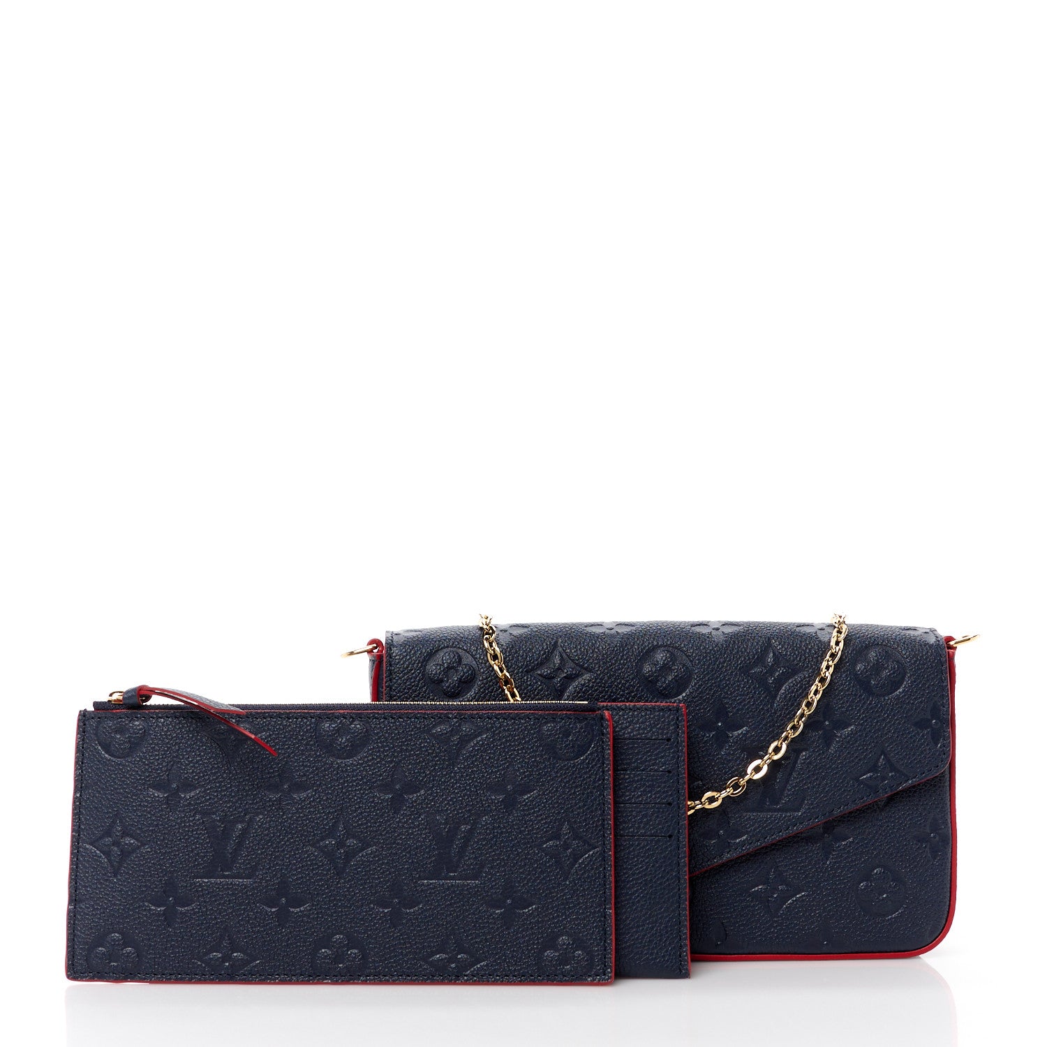 Louis Vuitton Empreinte Pochette Felicie Chain Wallet Marine Rouge 3 of 16
