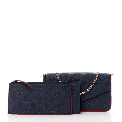 Louis Vuitton Empreinte Pochette Felicie Chain Wallet Marine Rouge 3 of 16