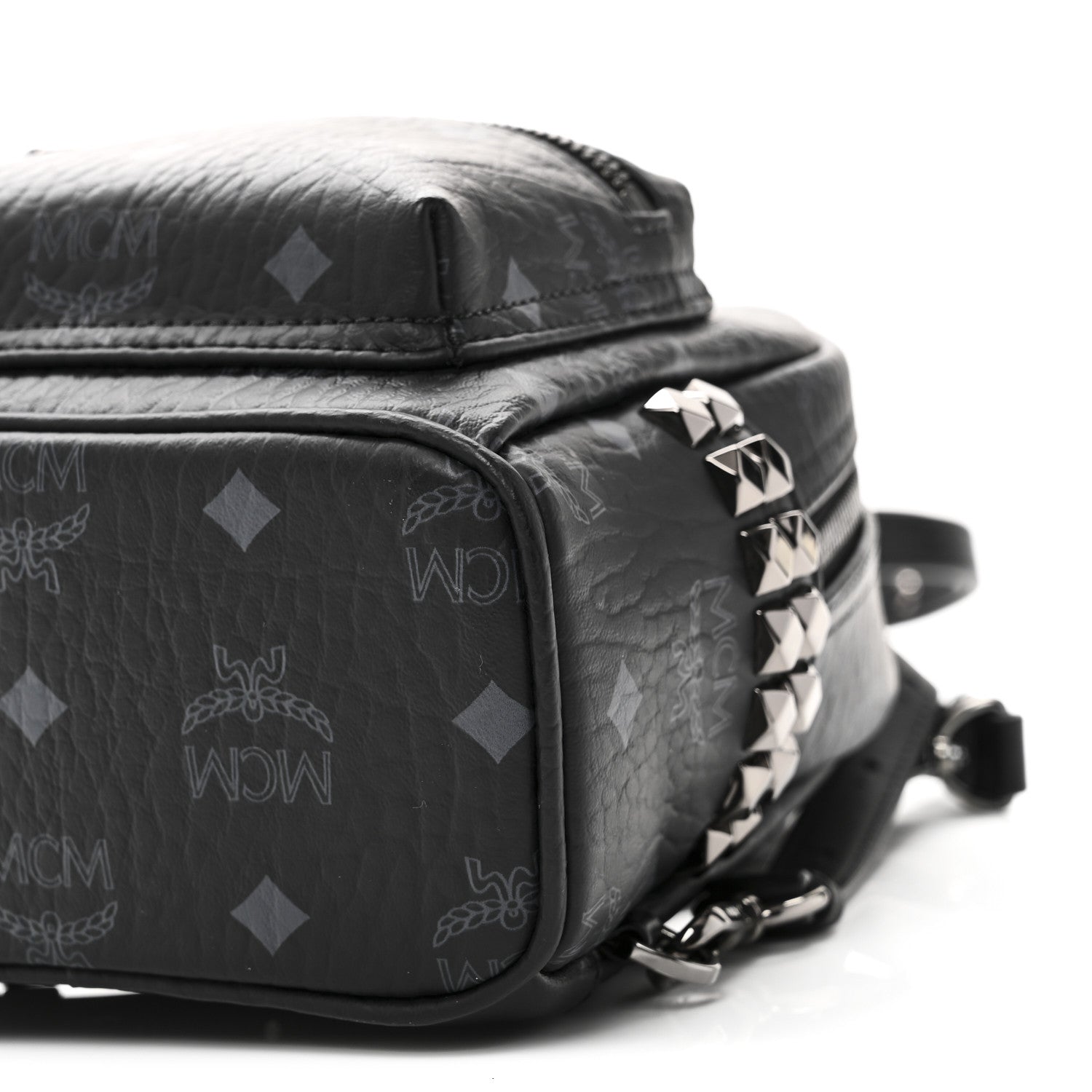 MCM Visetos Side Stud X-Mini Stark Backpack Black 9 of 9