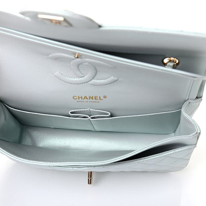 Chanel Iridescent Lambskin Quilted Medium Double Flap Light Blue 4 of 4