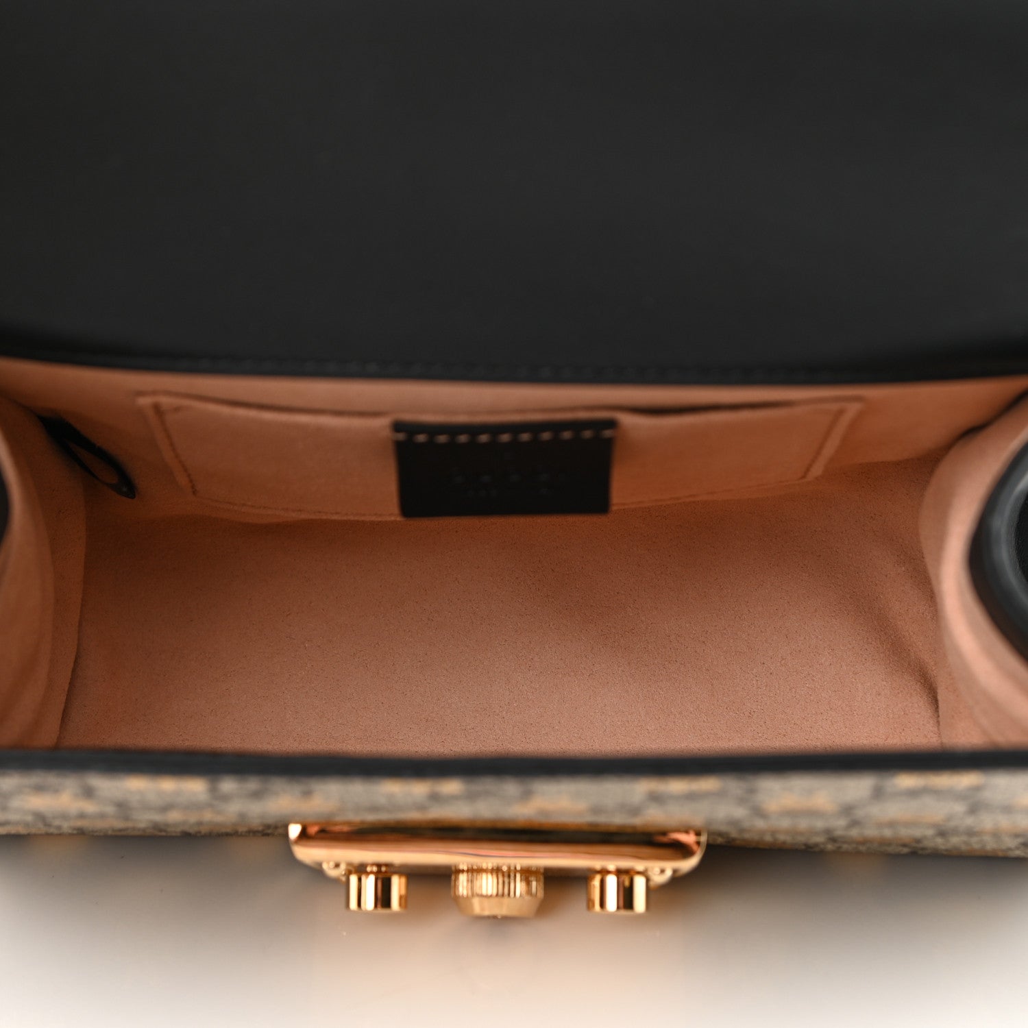 Gucci GG Supreme Monogram Bees Small Padlock Shoulder Bag Black 5 of 10