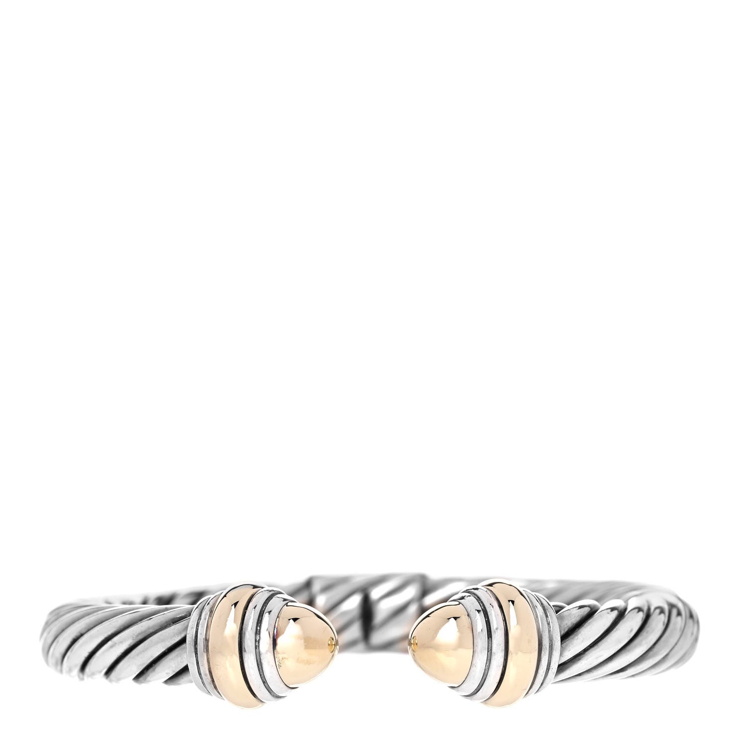 David Yurman Sterling Silver 14K Yellow Gold 10mm Cable Classics Bracelet 1 of 6