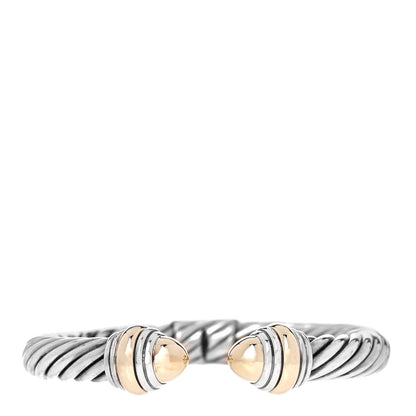 David Yurman Sterling Silver 14K Yellow Gold 10mm Cable Classics Bracelet 1 of 6