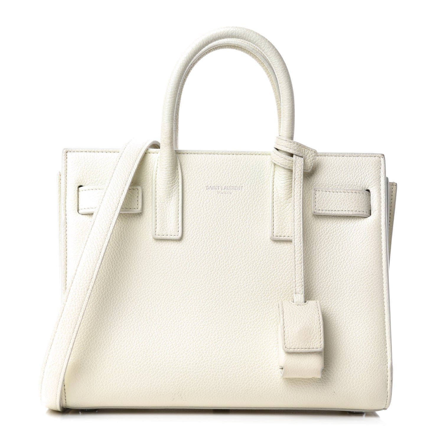Saint Laurent Grained Calfskin Nano Sac de Jour Dove White 1 of 9