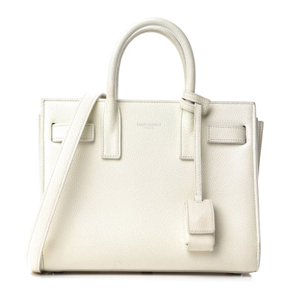 Saint Laurent Grained Calfskin Nano Sac de Jour Dove White 1 of 9
