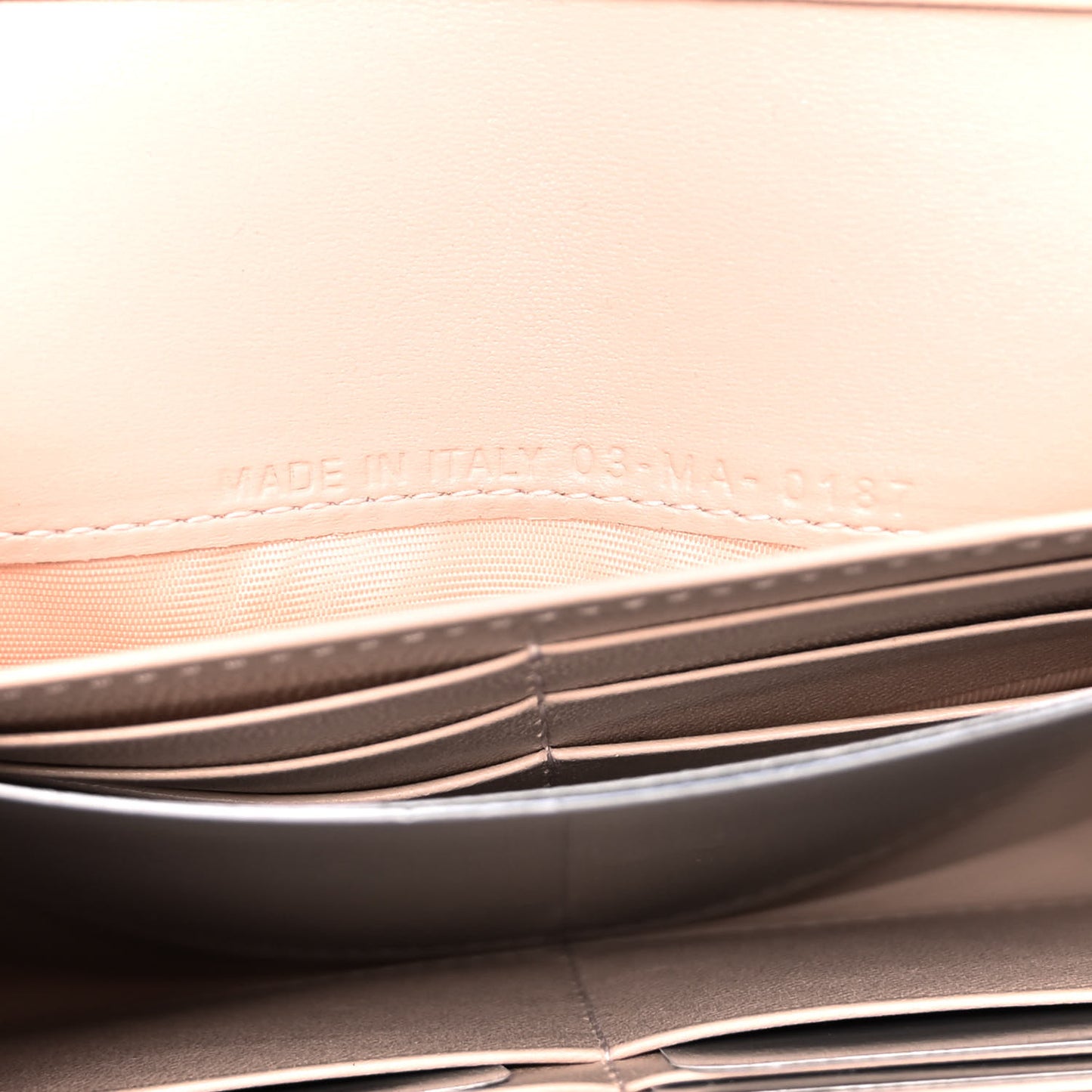Grained Calfskin Diorama Croisiere Chain Wallet Rose Poudre