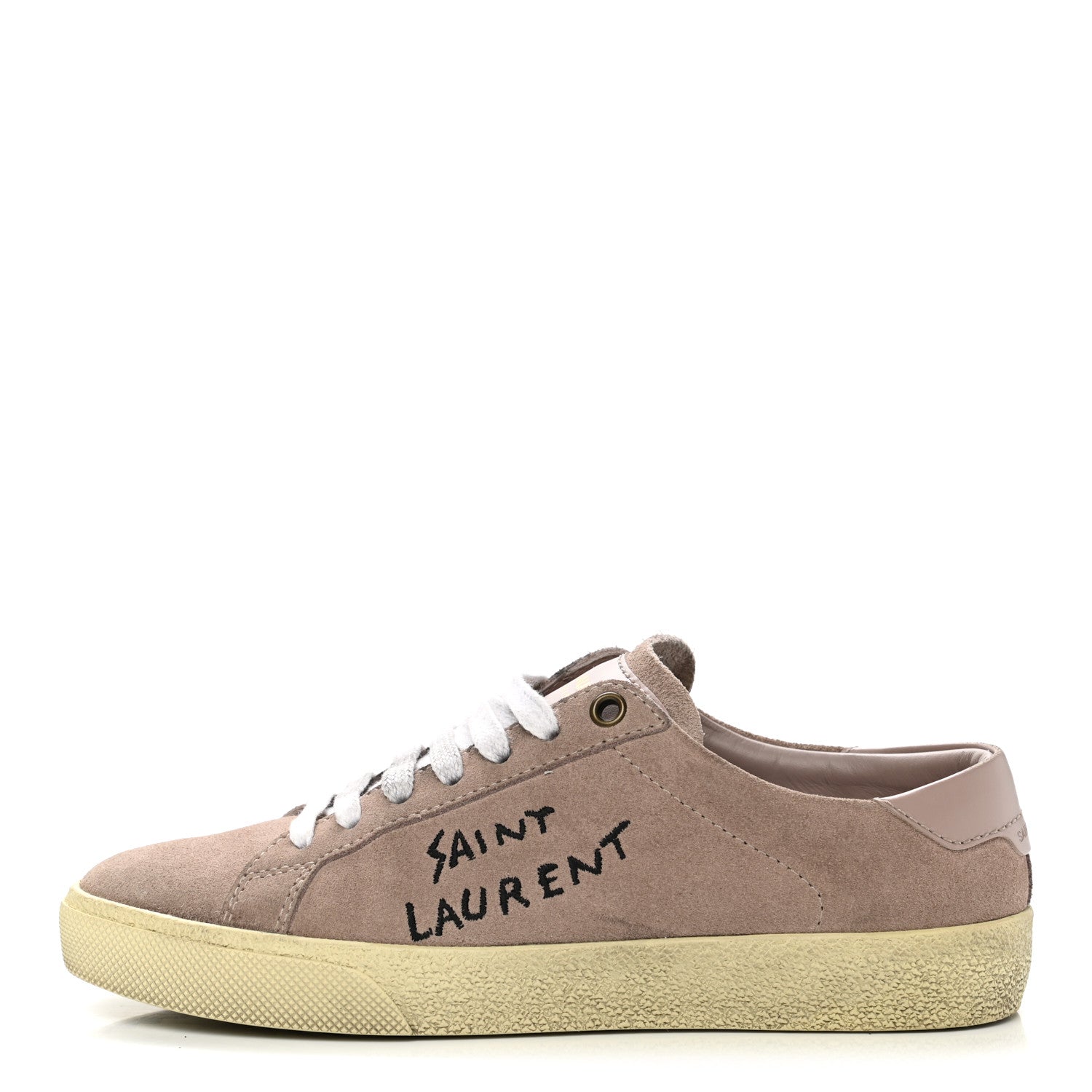 Saint Laurent Distressed Suede Womens Court Classic Sneakers 35.5 Rose Antique 1 of 9