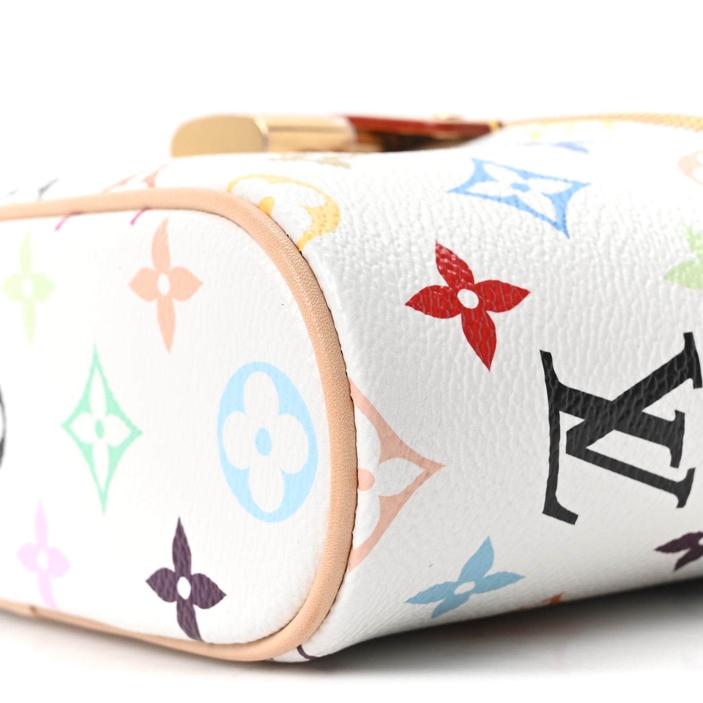 LV x TM Monogram Multicolor Vanity Chain Pouch White