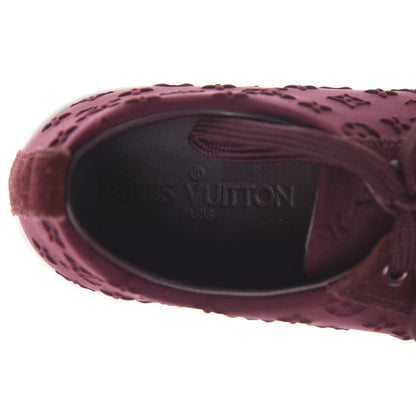 Louis Vuitton Neoprene Suede Embossed Monogram Stellar Low Top Sneakers 35.5 Burgundy 8 of 10