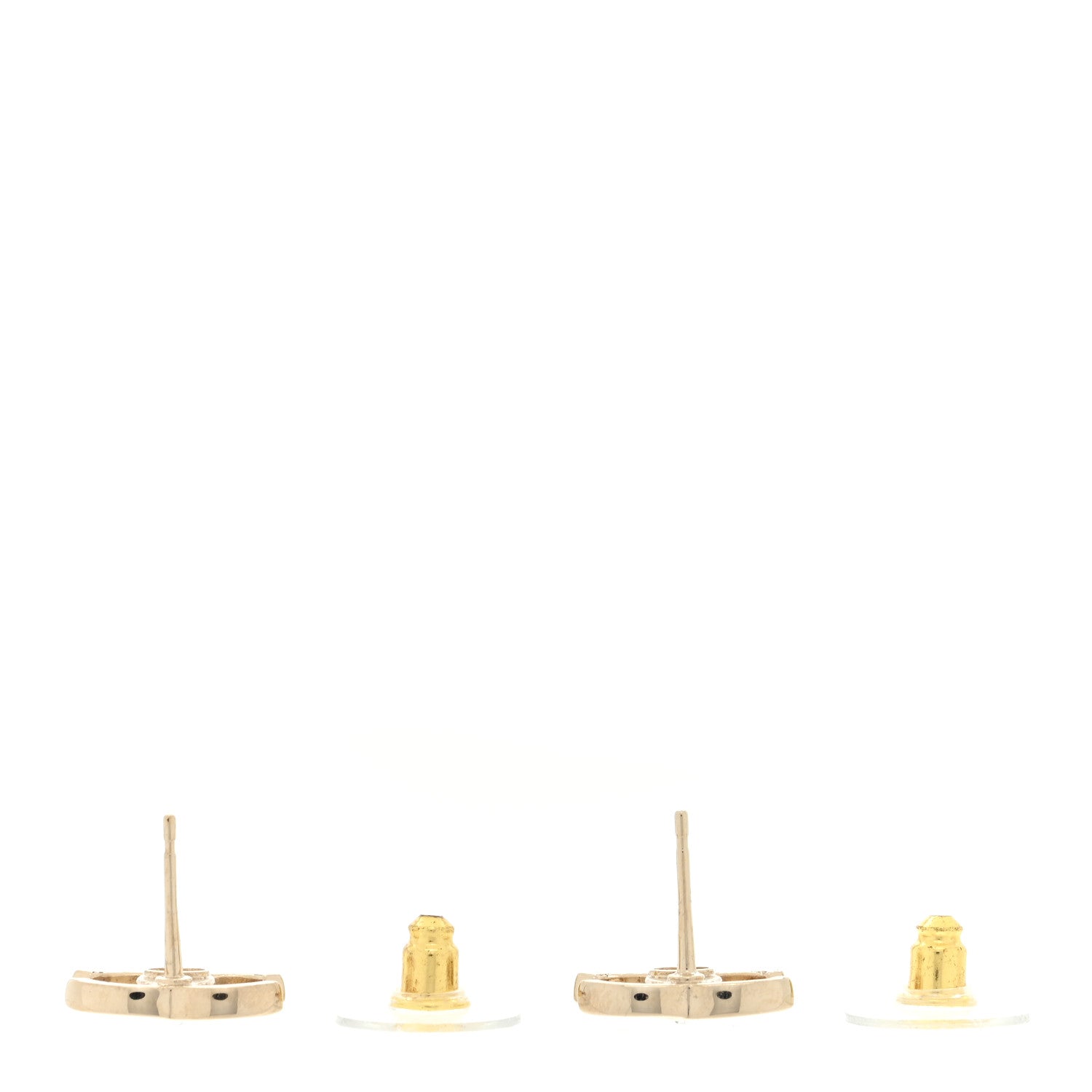 Chanel Metal Crystal CC Marquise Earrings Light Gold 3 of 4