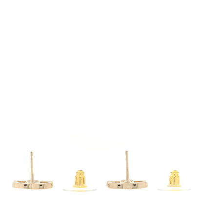 Chanel Metal Crystal CC Marquise Earrings Light Gold 3 of 4