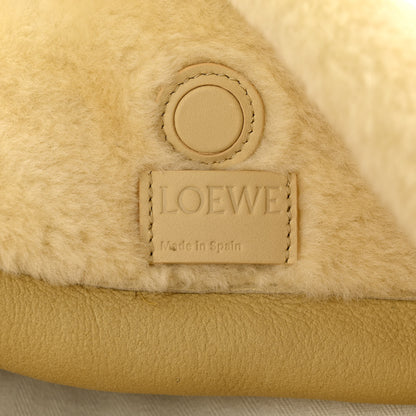 Loewe Shearling Flamenco Knot Clutch Cream 6 of 11