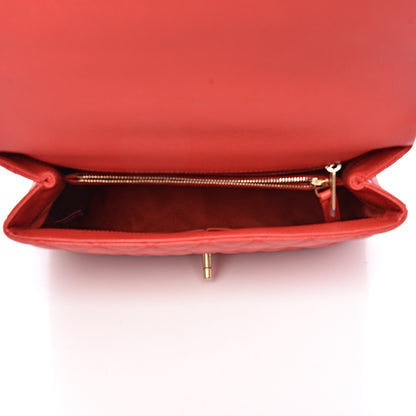 Chanel Caviar Quilted Small Coco Handle Flap Red 5 of 10