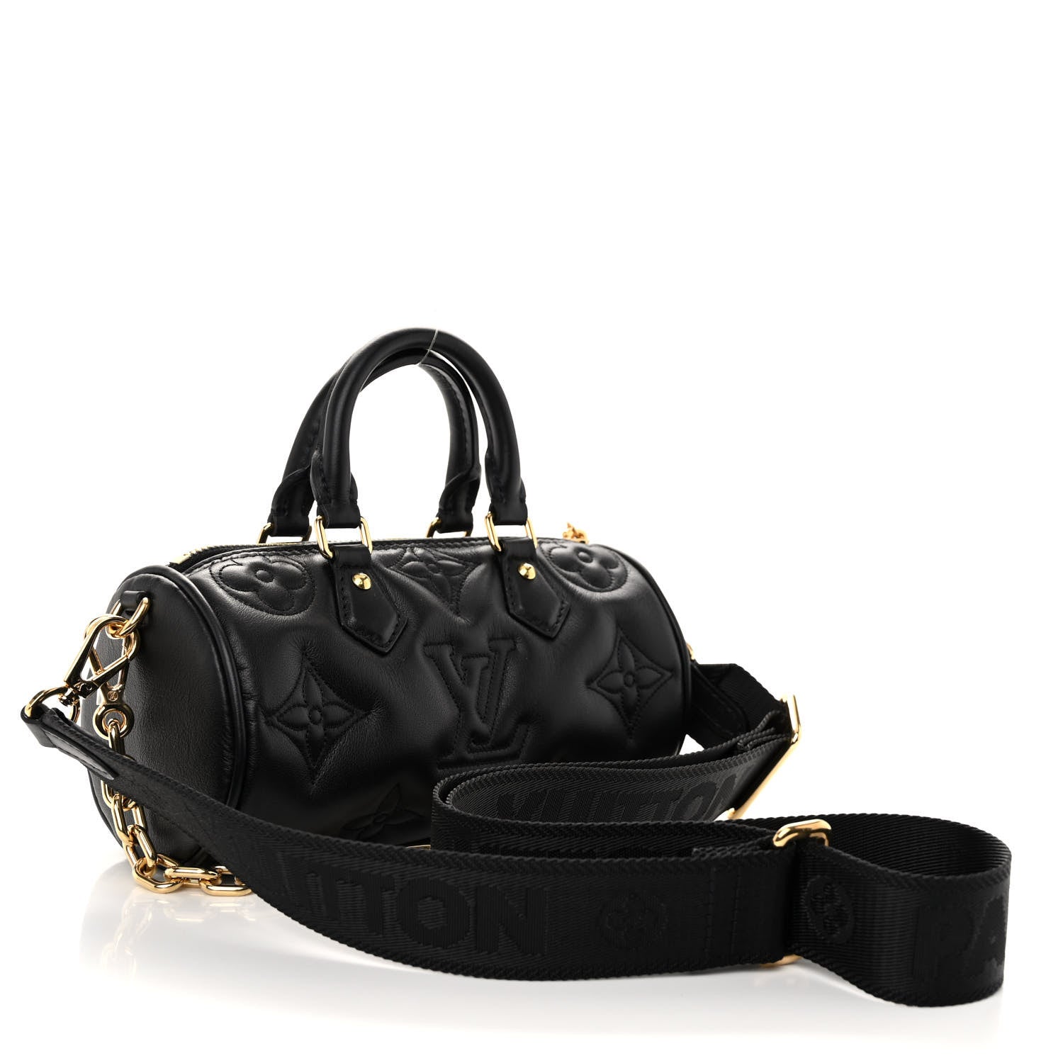 Louis Vuitton Calfskin Bubblegram Papillon BB Black 3 of 9