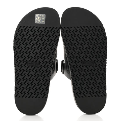 Hermes Calfskin Womens Chypre Sandals 37 Black 5 of 9