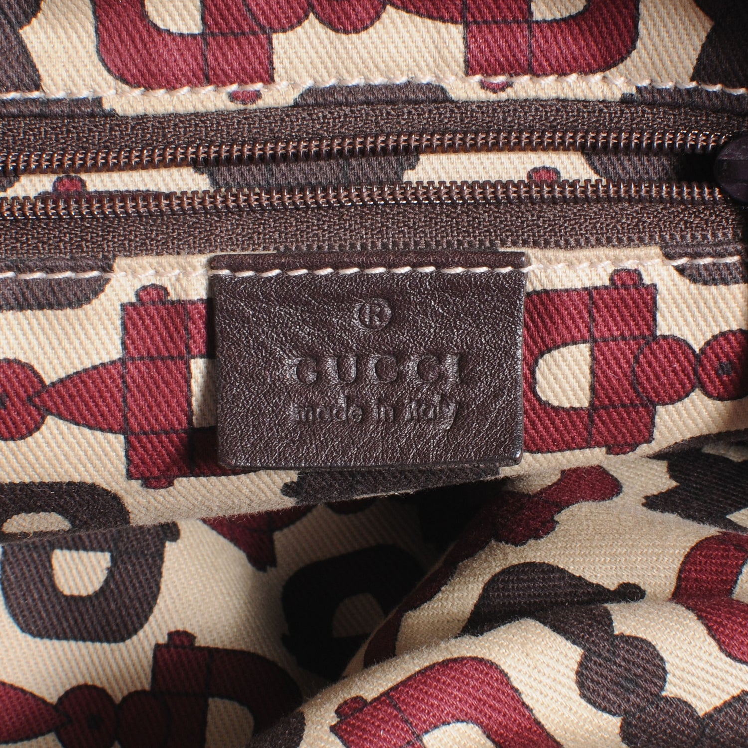 Gucci Guccissima D Gold Ring Hobo Chocolate Brown 7 of 9