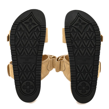 Louis Vuitton Suede Bom Dia Mule Sandals 36.5 Beige 5 of 9