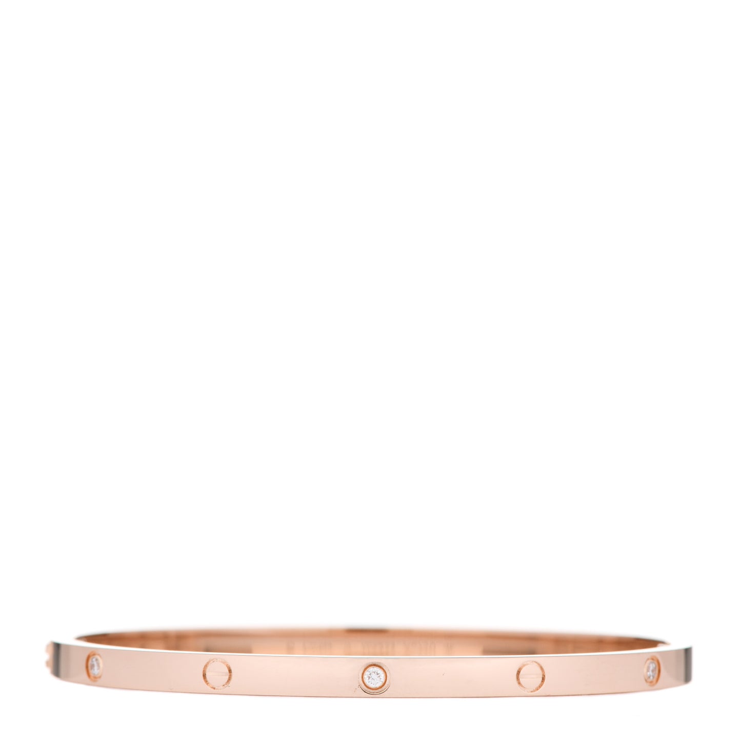 18K Pink Gold 6 Diamond Small LOVE Bracelet 17