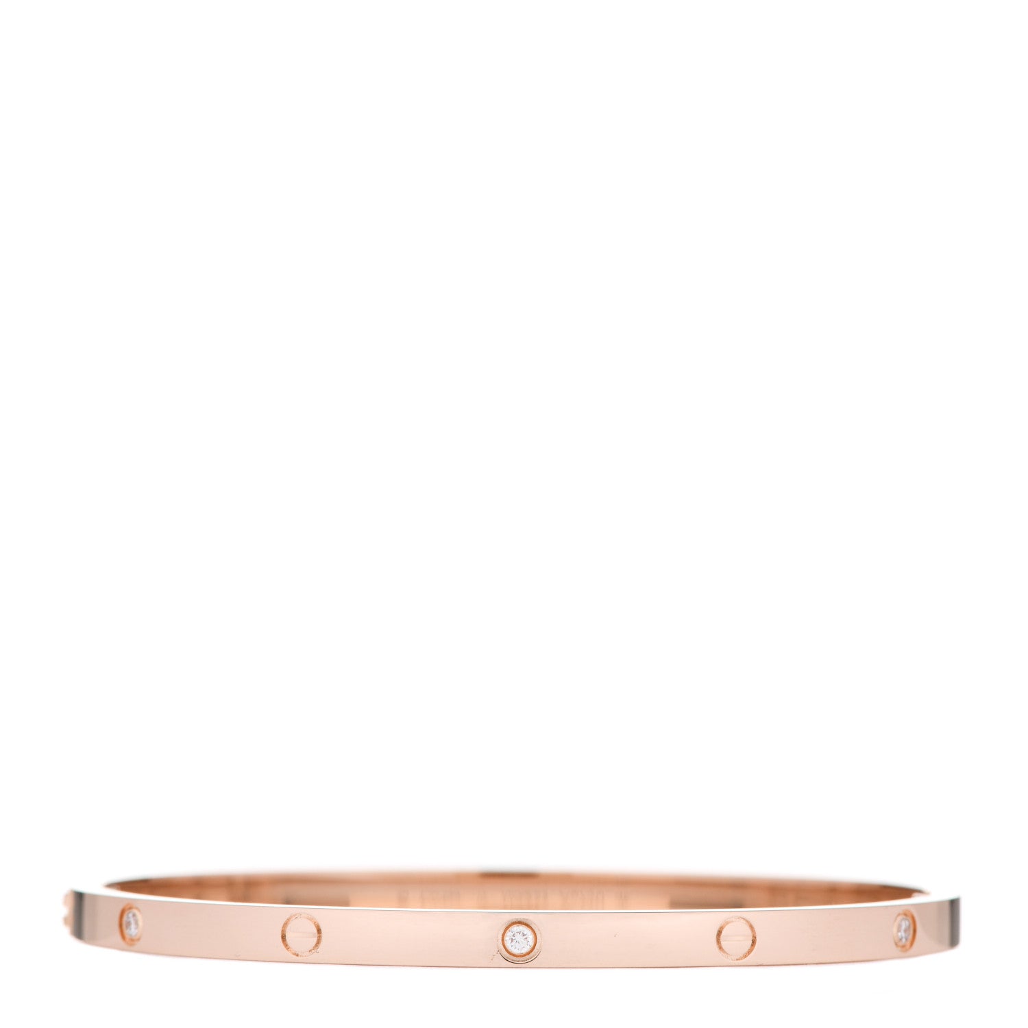 Cartier 18K Pink Gold 6 Diamond Small LOVE Bracelet 17 2 of 5