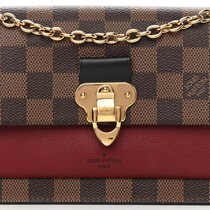 Louis Vuitton Damier Ebene Vavin Chain Wallet Red 11 of 14