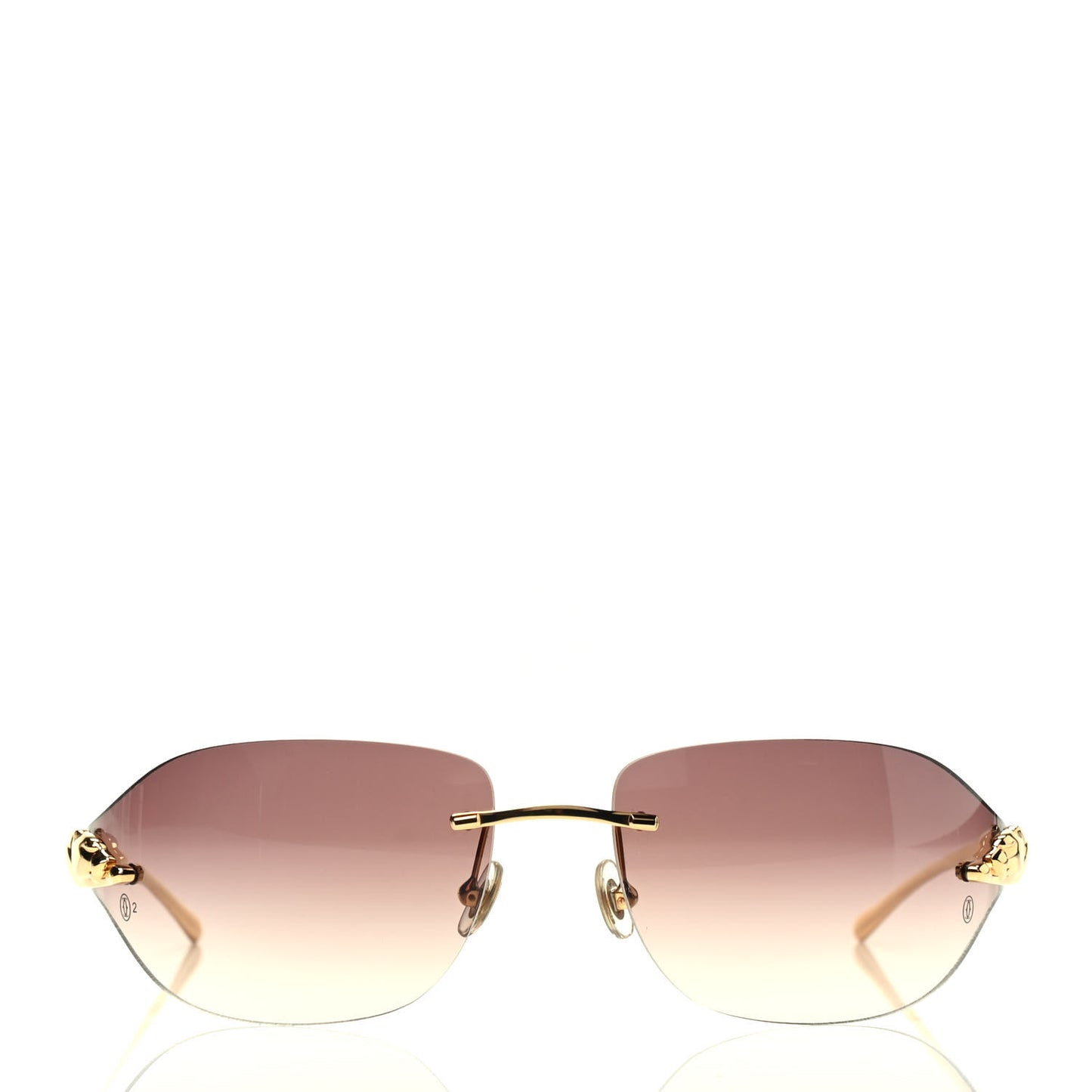 Panthere De Cartier Aviator Sunglasses Gold