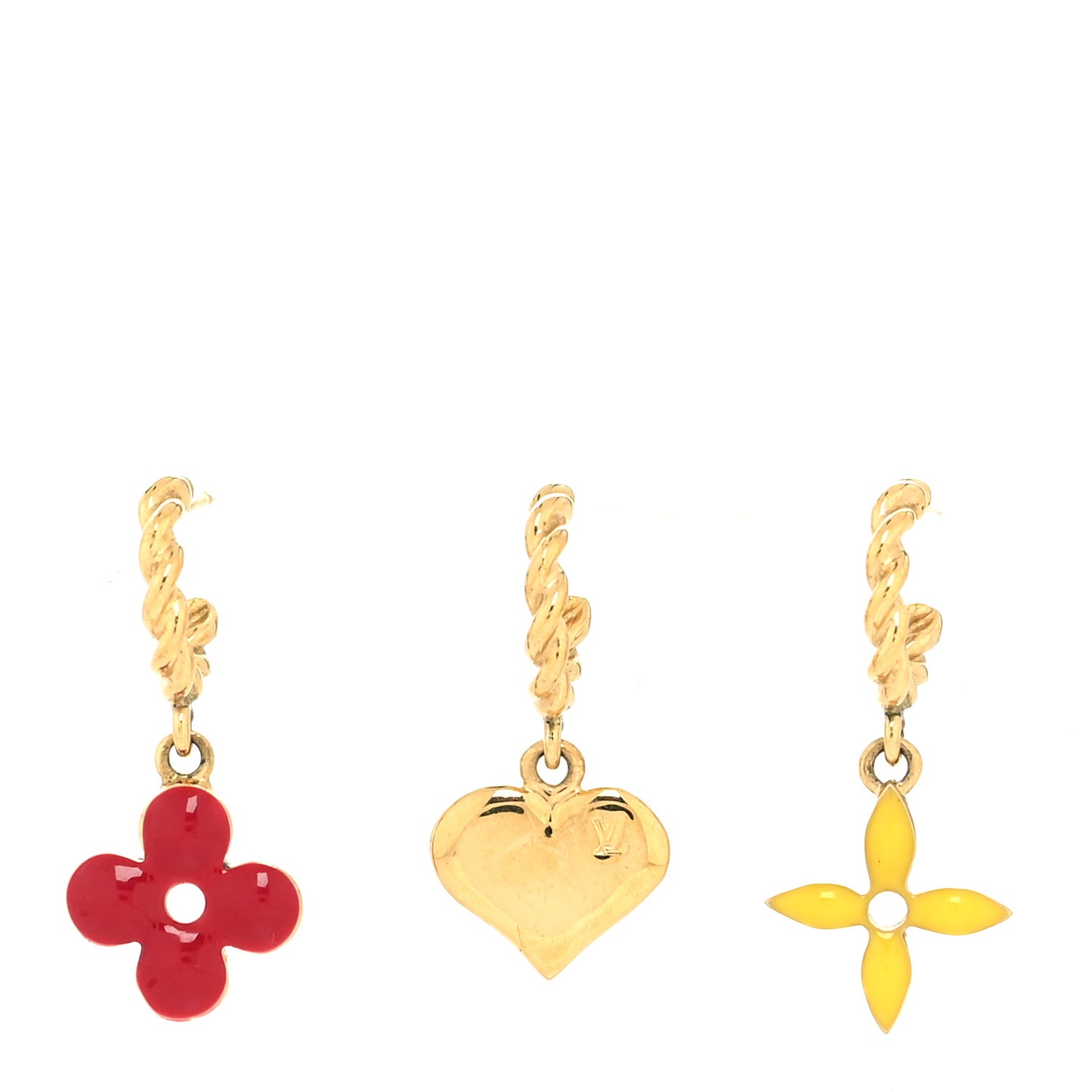 Sweet Monogram Earrings Set of Red Yellow