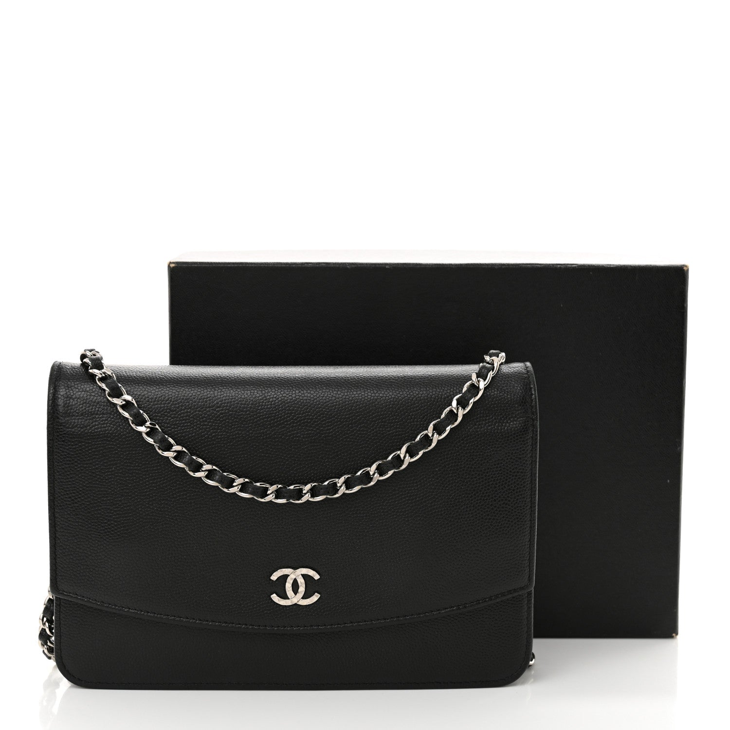 Chanel Caviar Sevruga Wallet on Chain WOC Black 13 of 13