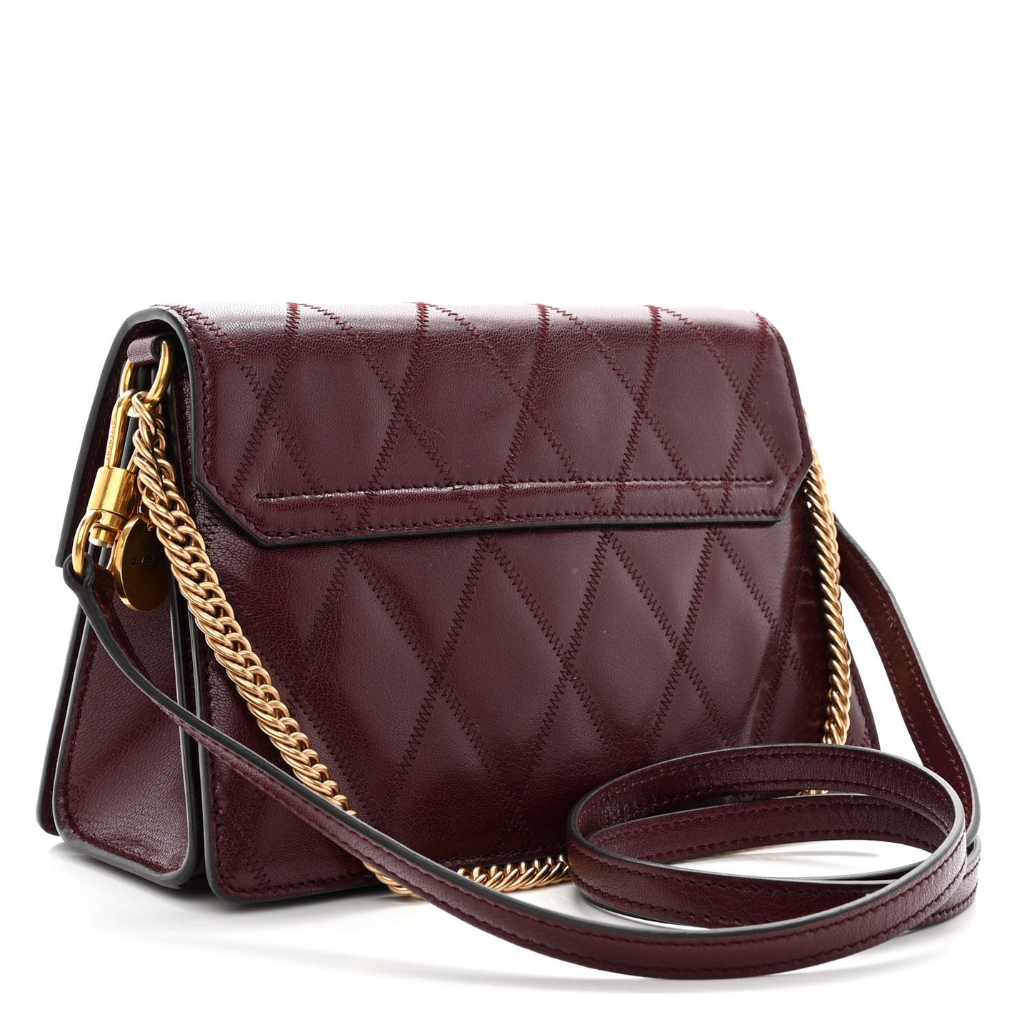 Goatskin Quilted Small GV3 Shoulder Bag Aubergine