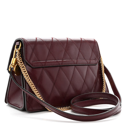 Givenchy Goatskin Quilted Small GV3 Shoulder Bag Aubergine 3 of 10