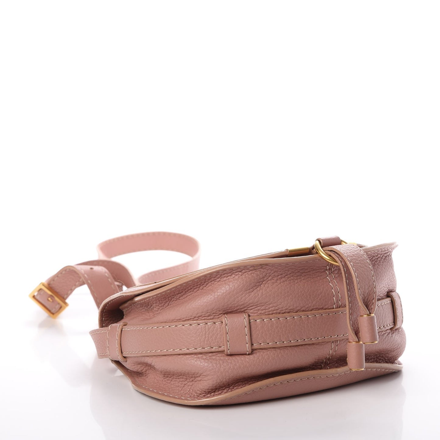 Grained Calfskin Small Marcie Saddle Bag Anemone Pink