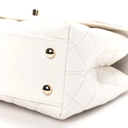 Chanel Caviar Quilted Mini Coco Handle Flap White 10 of 11