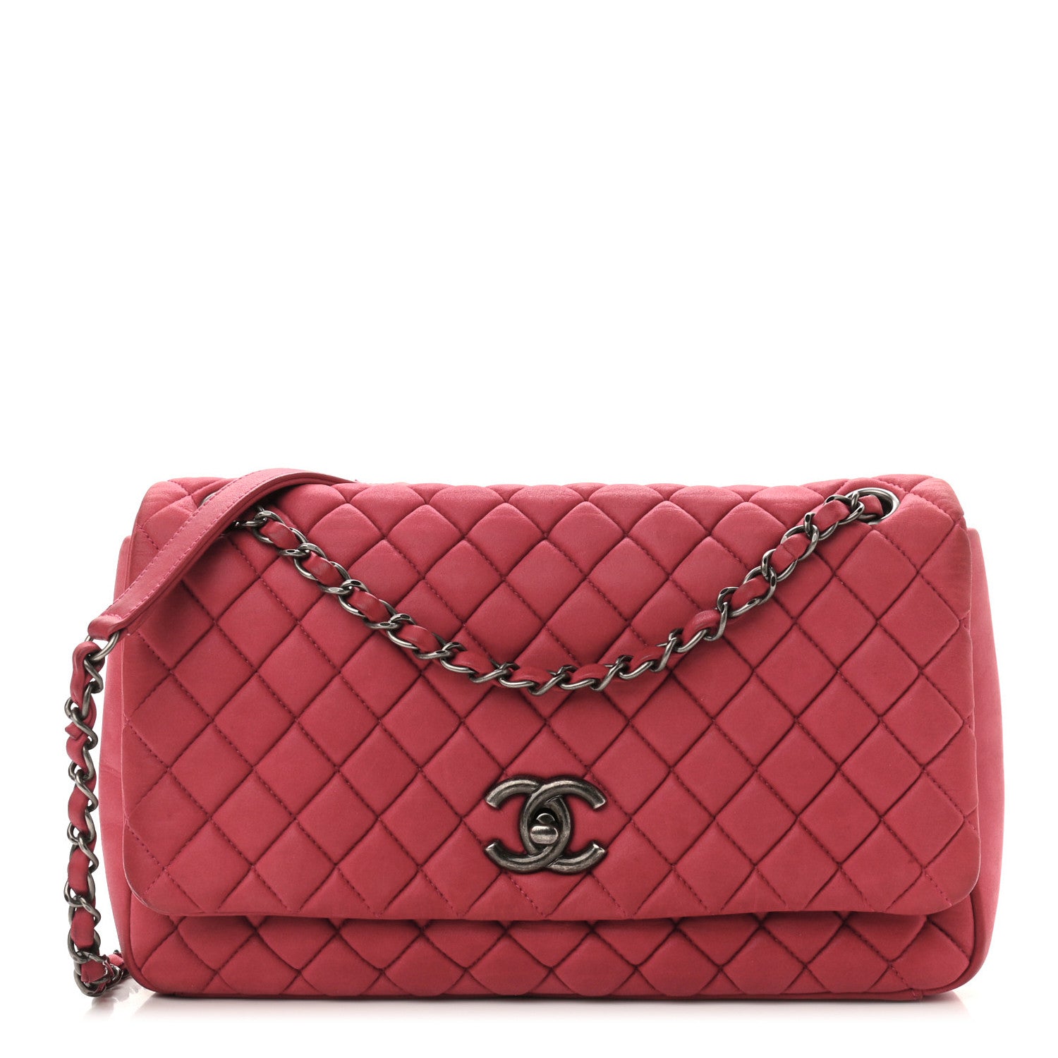 Chanel Iridescent Calfskin Small New Bubble Quilt Flap Fuchsia 1 of 10