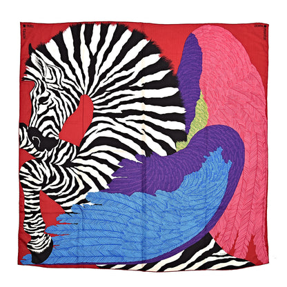 Hermes Cashmere Silk Zebra Pegasus Shawl 140 1 of 5