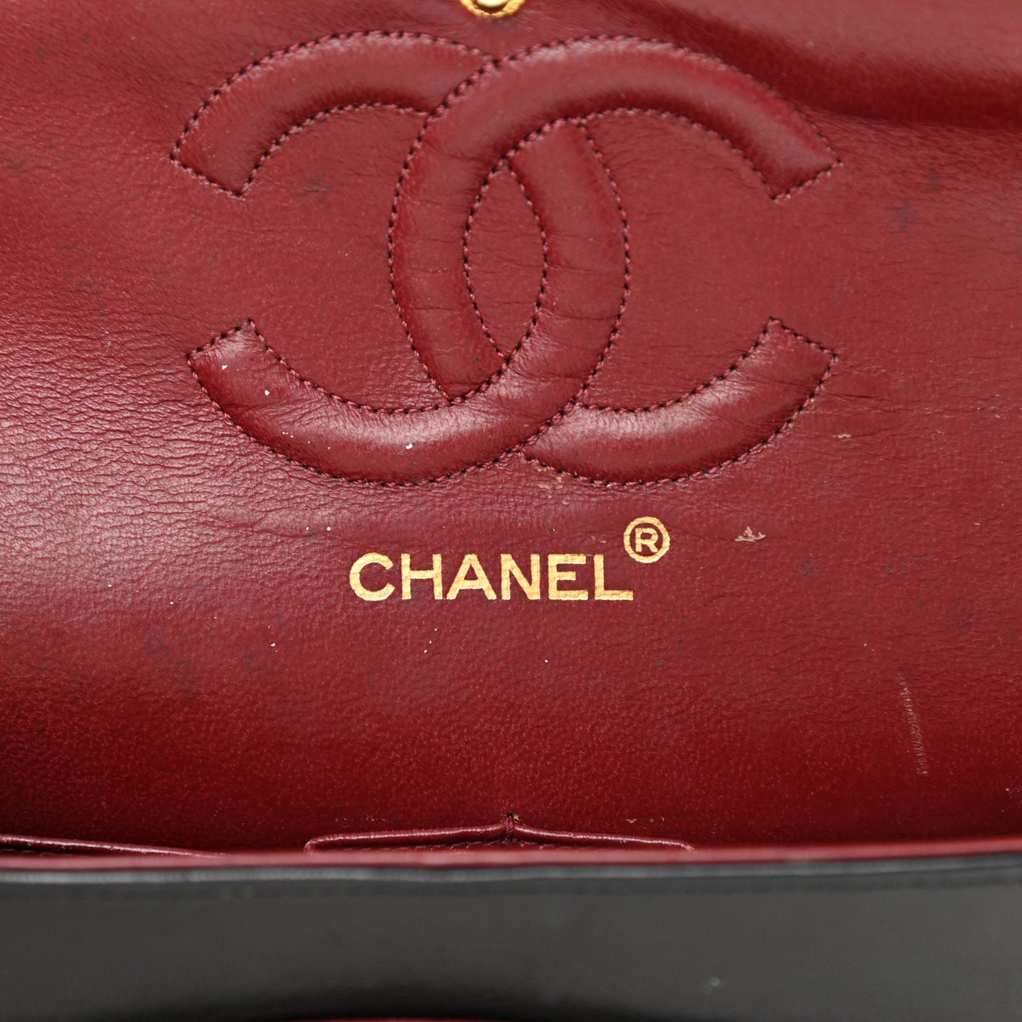 Lambskin Quilted Medium Double Flap Black