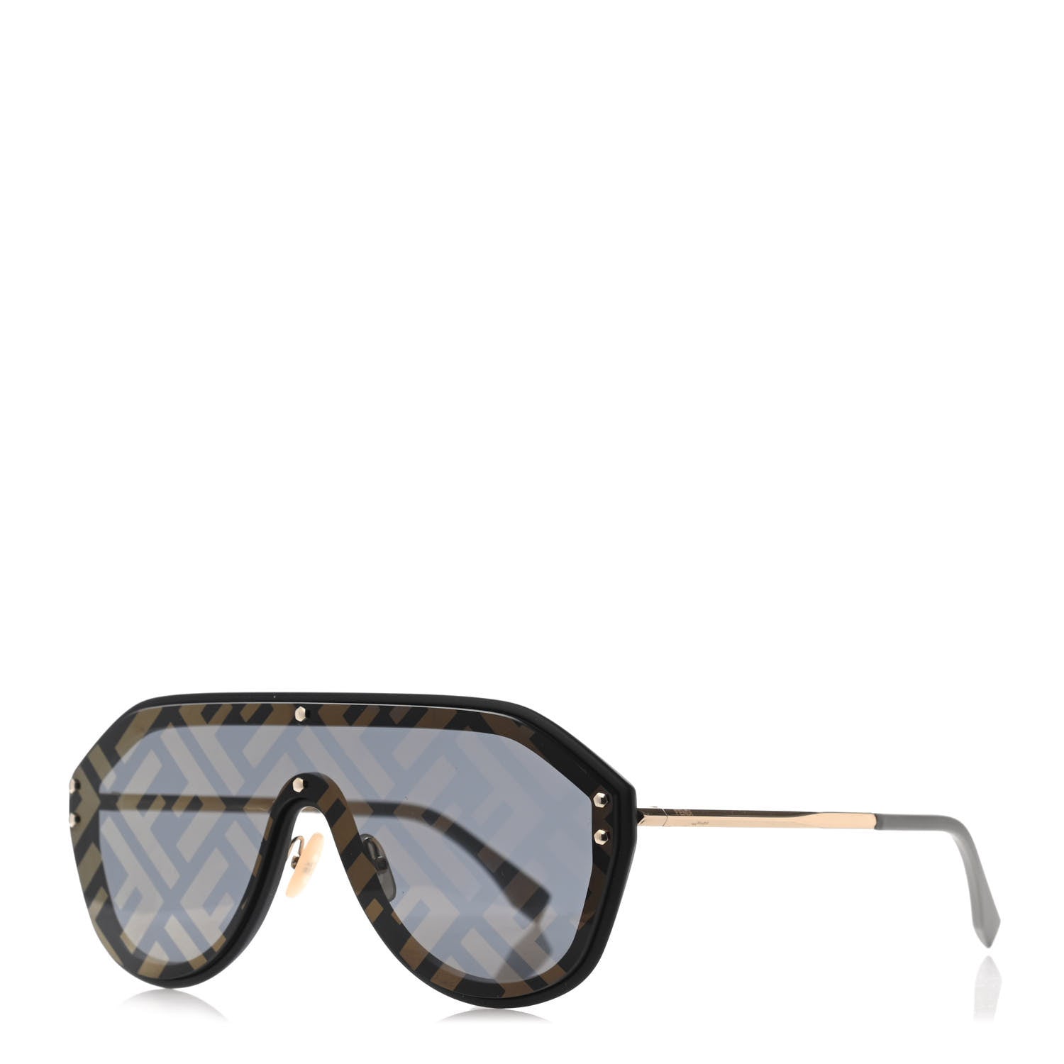Fendi FF Fabulous Shield Sunglasses FF M0039/G/S Black 1 of 4