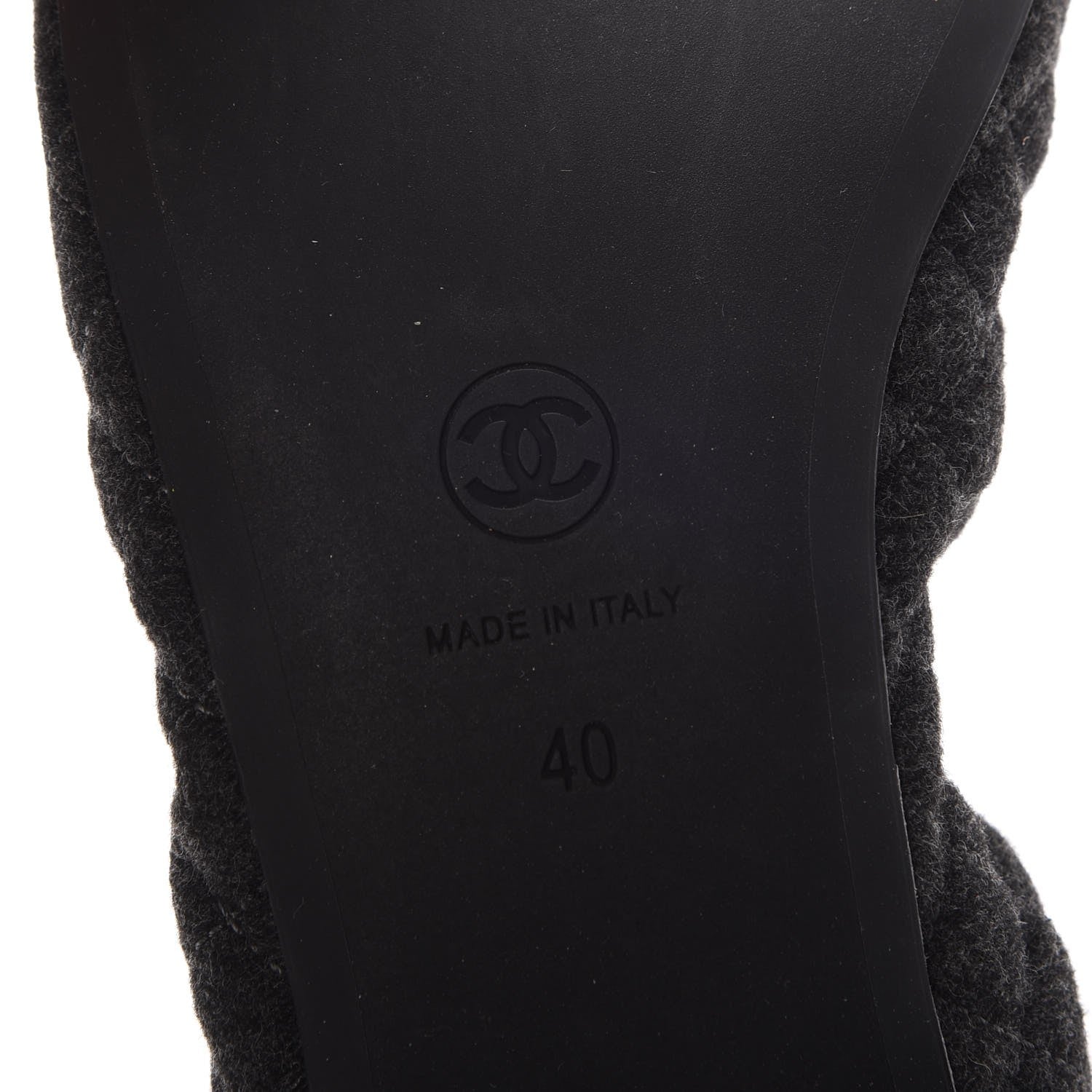 Chanel Tweed Quilted Camellia Cap Toe Ballerina Flats 40 Grey 8 of 11